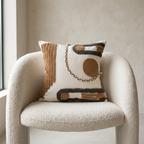 Brown Tufted Abstract Boho Pillow Cover