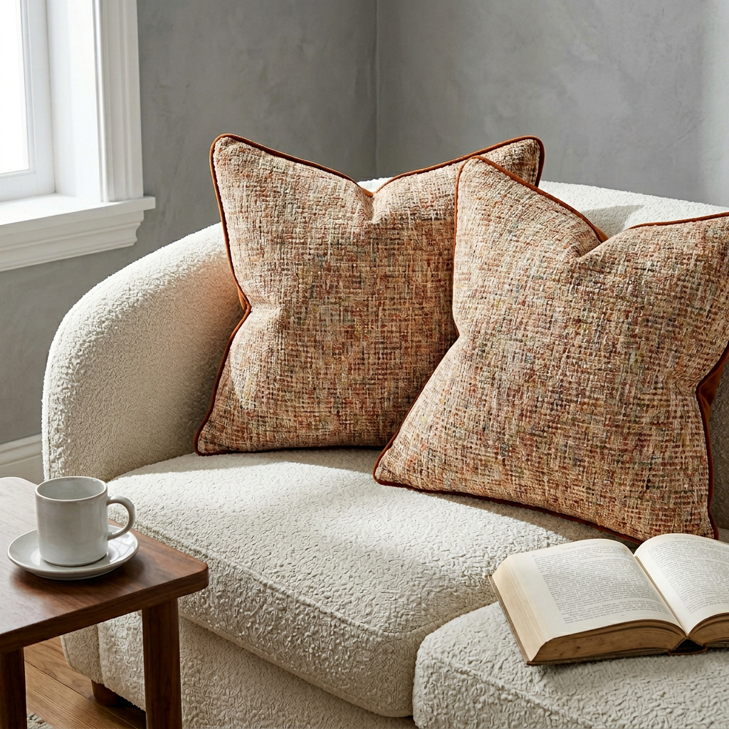 Textured Chenille Throw Pillow Covers Set of 2, Boho Farmhouse Cushion Cover